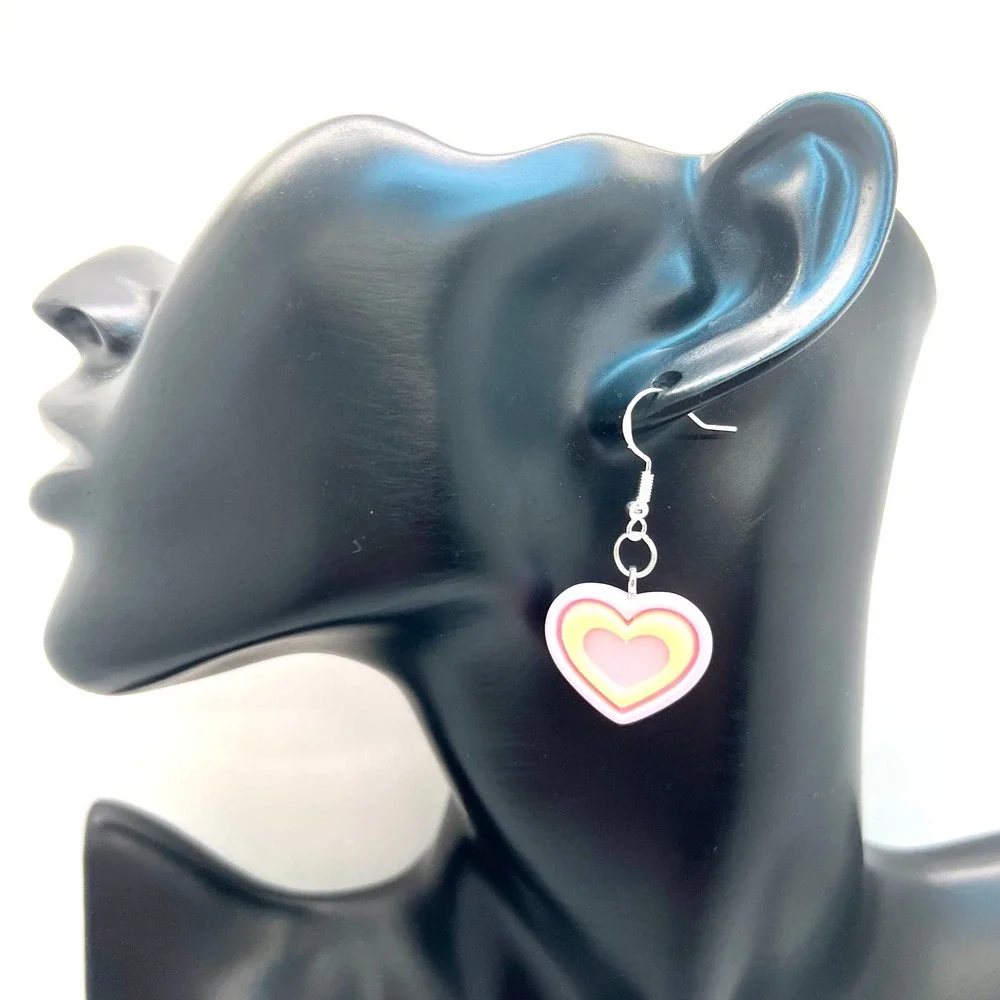 Heart Earrings - Pastel Earrings - Kawaii Earrings - Barbie Earrings - Little DD